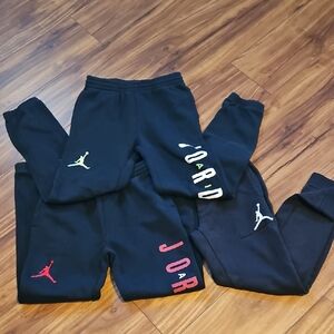 Jordan Kids Black Sweatpants with Colorful Logos